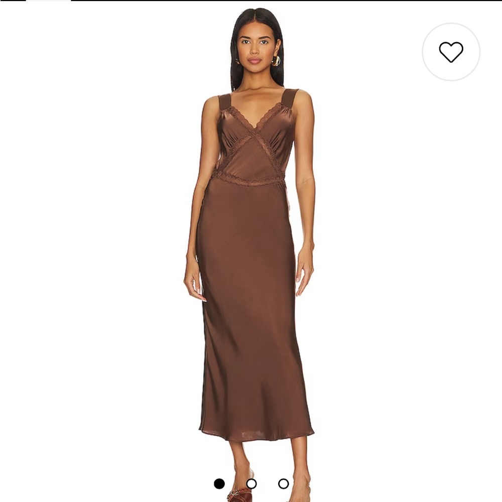 Bardot Emory Lace Trim Satin Cutout Midi Slipdress - size 4 NWT